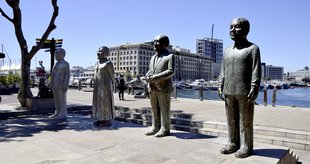 Südafrikas Gründungsväter als Denkmal am Hafen